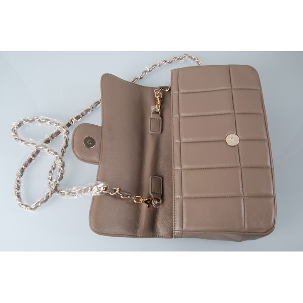 Borse Chanel Flap Camellia Agnello Grigio Con Hardware Oro