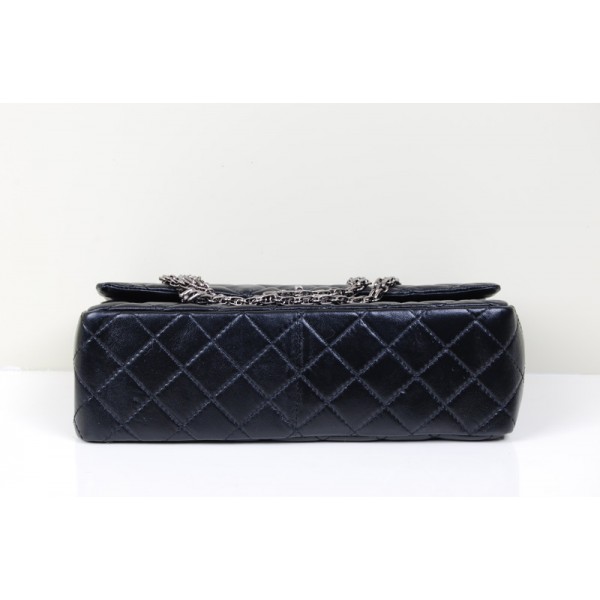 Chanel A37587 Flap Borse In Pelle Di Agnello Classic Nero E Arge