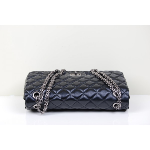 Chanel A37587 Flap Borse In Pelle Di Agnello Classic Nero E Arge