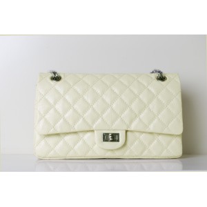 Chanel A37587 Beige Giallo Classic Flap Borse Pelle Di Agnello C