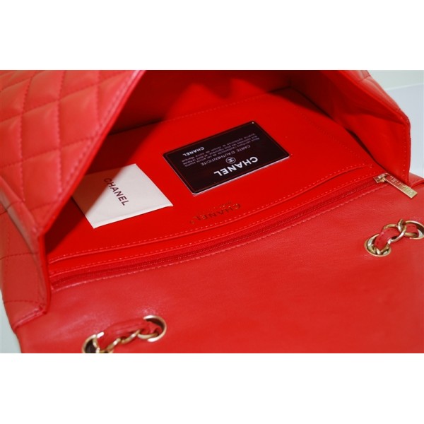 Chanel A47600 Jumbo Flap Borse Rosso Arancione Con Oro Hw