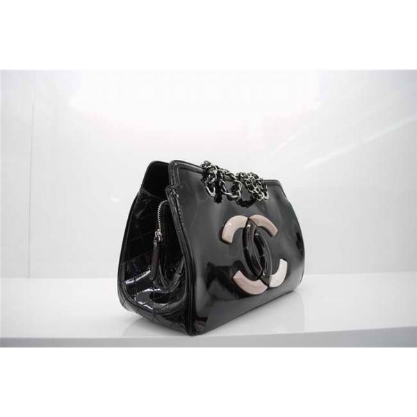 Chanel A47926 Nero Vernice Pelle Borse Piccolo Centro Commercial