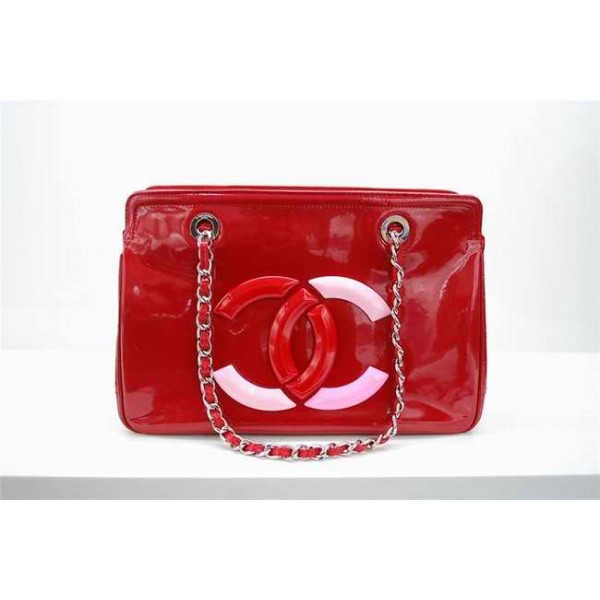 Chanel A47926 Red Patent Borse In Pelle Piccolo Centro Commercia