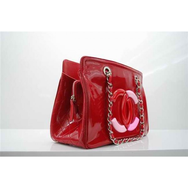 Chanel A47926 Red Patent Borse In Pelle Piccolo Centro Commercia