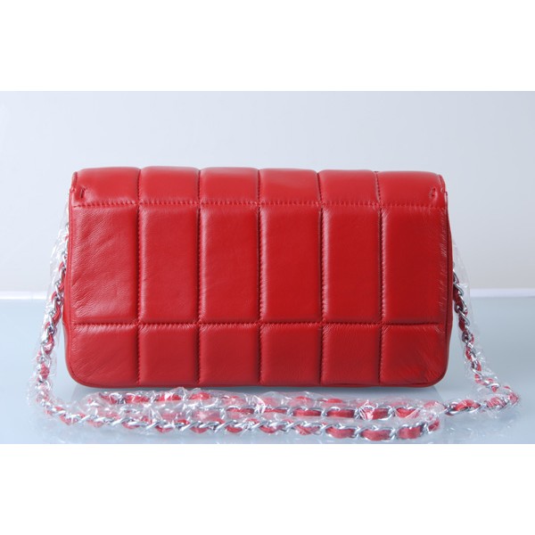 Chanel Classic Flap Borse Camellia Agnello Rossa Con Argento Hw