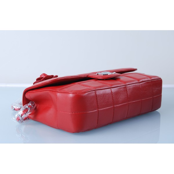 Chanel Classic Flap Borse Camellia Agnello Rossa Con Argento Hw