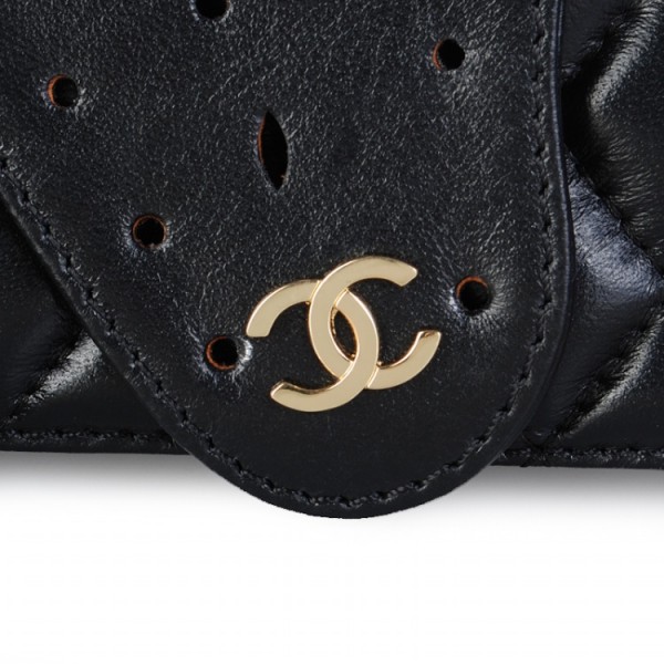 Chanel Nero Agnello Borse Flap Singole Con Farfalla