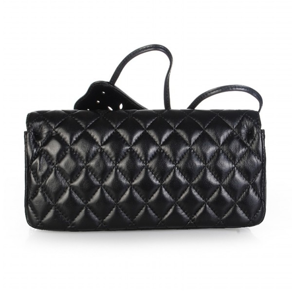 Chanel Nero Agnello Borse Flap Singole Con Farfalla