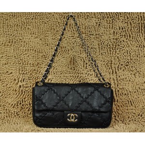 Chanel Quilted A35976 Nero Flap Borse Pelle Di Agnello Con Ghw