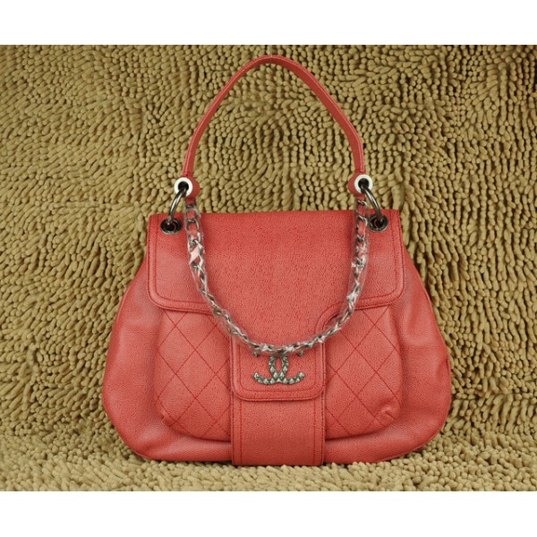 Chanel In Pelle Fiore Rouge Tote