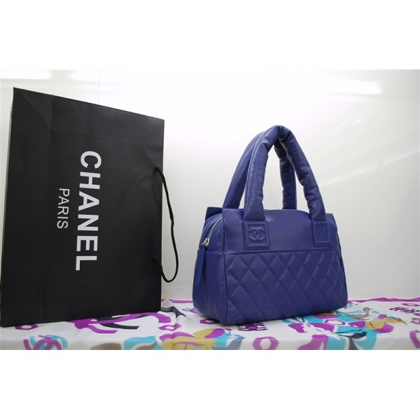 Chanel A48619 Piccoli In Pelle Con Zip Caviar Blu Borsa