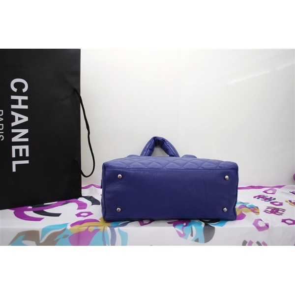 Chanel A48619 Piccoli In Pelle Con Zip Caviar Blu Borsa