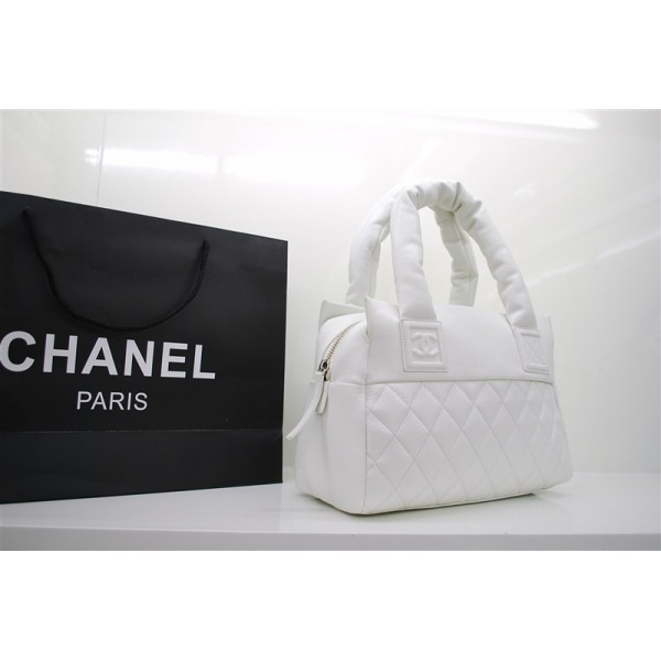 Chanel A48619 Piccola In Pelle Caviale Zip Sacchetto Bianco