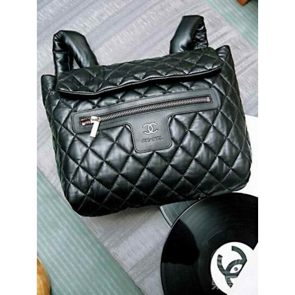 Chanel Quilted A47094 Zaino Agnello Nero