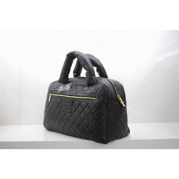 Chanel Trapuntato Borsa A47937 Morbida Pelle Di Agnello Nero Bow