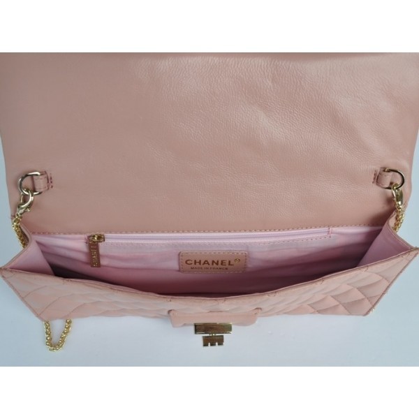 Chanel 2012 Frizione In Pelle Di Agnello Rosa Con Finitura Oro