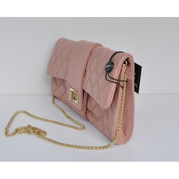 Chanel 2012 Frizione In Pelle Di Agnello Rosa Con Finitura Oro