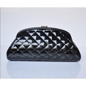 Chanel A32342 Nero Vernice Pelle Clutch