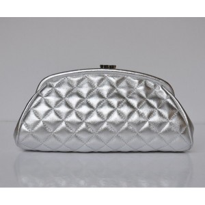 Chanel Clutch A32342 In Pelle Di Agnello Dargento