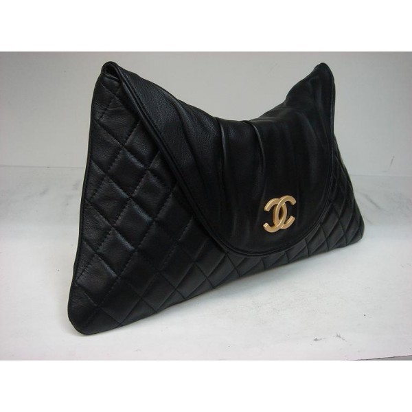 Chanel Quilted Clutch Borse A37222 Nero Agnello