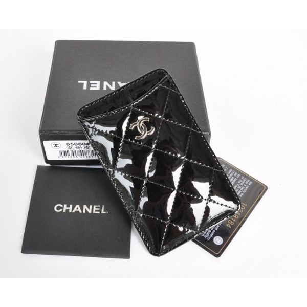 Chanel A65060 Vernice Nera In Pelle Iphone Porta