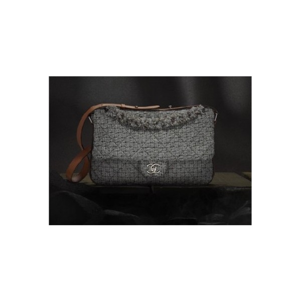 Chanel A65098 Y07372 C5687 Tweed E Borse Messenger Vitello