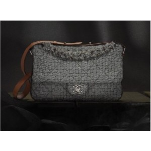 Chanel A65098 Y07372 C5687 Tweed E Borse Messenger Vitello