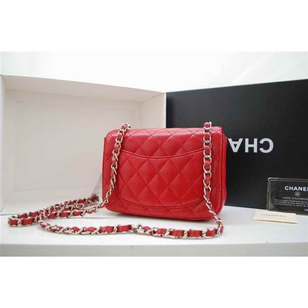 2010 Borse Chanel Flap Mini In Pelle Caviar Rosso Con Shw