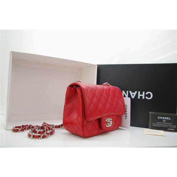 2010 Borse Chanel Flap Mini In Pelle Caviar Rosso Con Shw