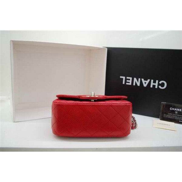 2010 Borse Chanel Flap Mini In Pelle Caviar Rosso Con Shw