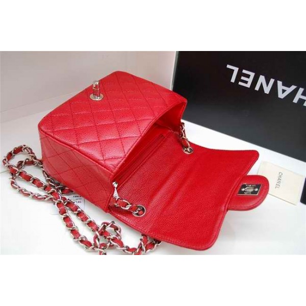 2010 Borse Chanel Flap Mini In Pelle Caviar Rosso Con Shw