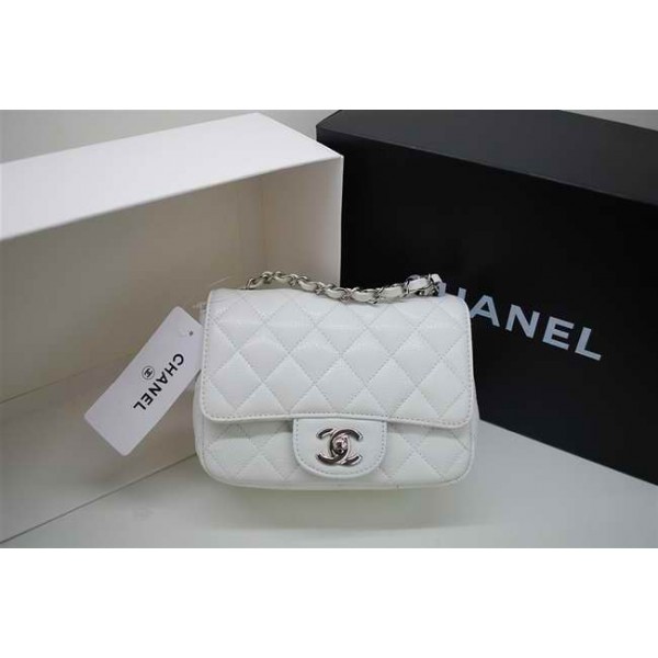 2011 Borse Chanel Flap Mini In Pelle Caviar Con Shw Bianco