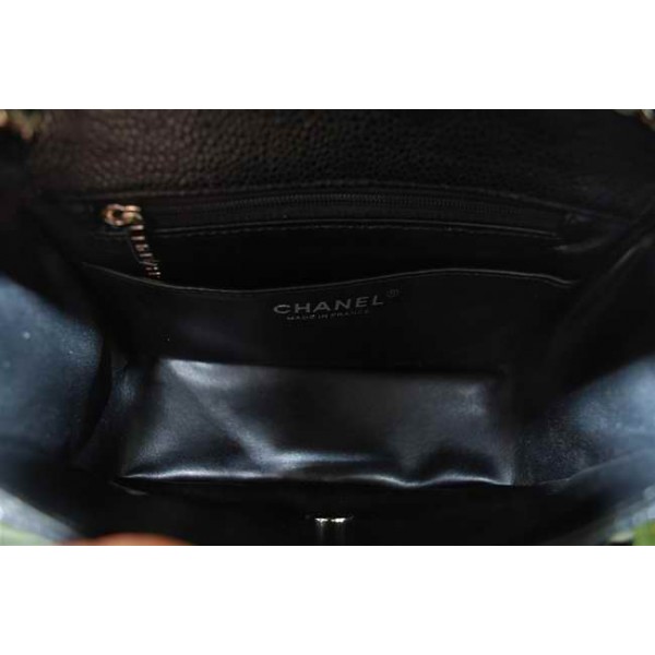 Borse Chanel 2010 Mini Flap In Pelle Nera Caviale Con Ecs