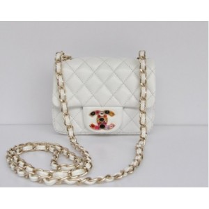 Borse Chanel 2011 Bianco Agnello Flap Mini Con Multi Lock Pierre