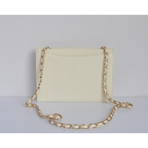 Borse Chanel 2012 New Off Bianco Flap Mini Pelle Di Vitello Con