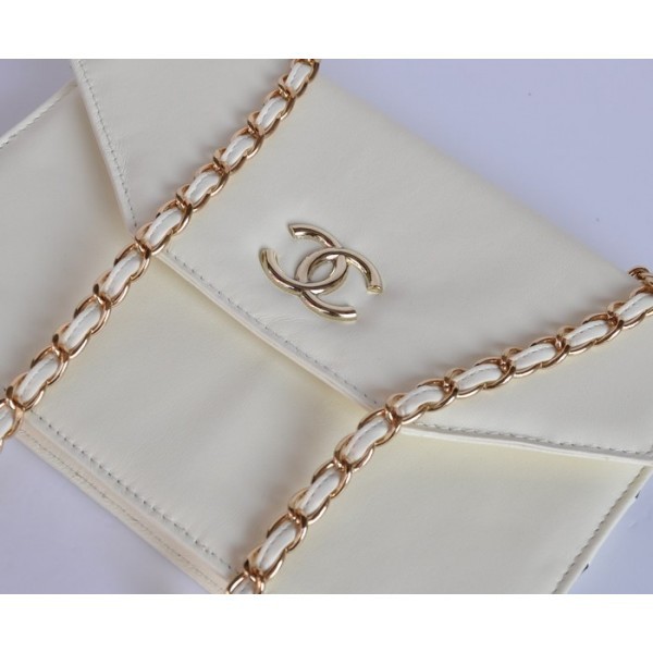 Borse Chanel 2012 New Off Bianco Flap Mini Pelle Di Vitello Con