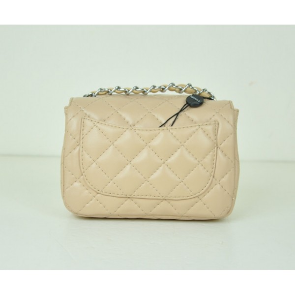 Borse Chanel Flap Agnello Beige Mini Con Hardware Argento