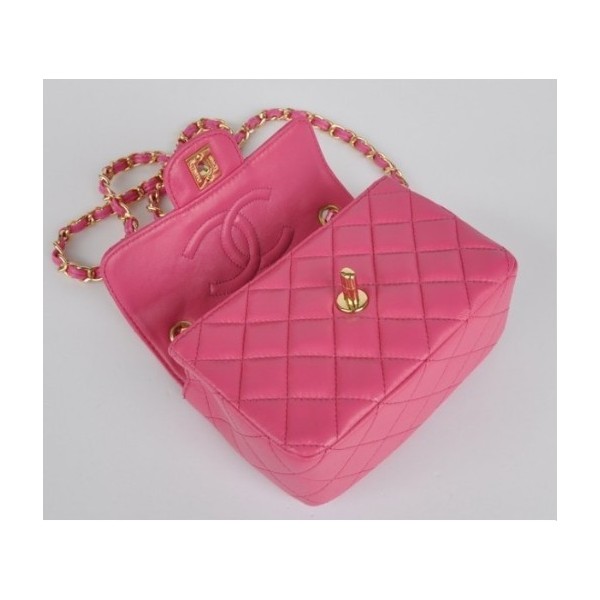 Chanel 2011 Pink Borse Flap Mini Agnello Con Hardware Oro