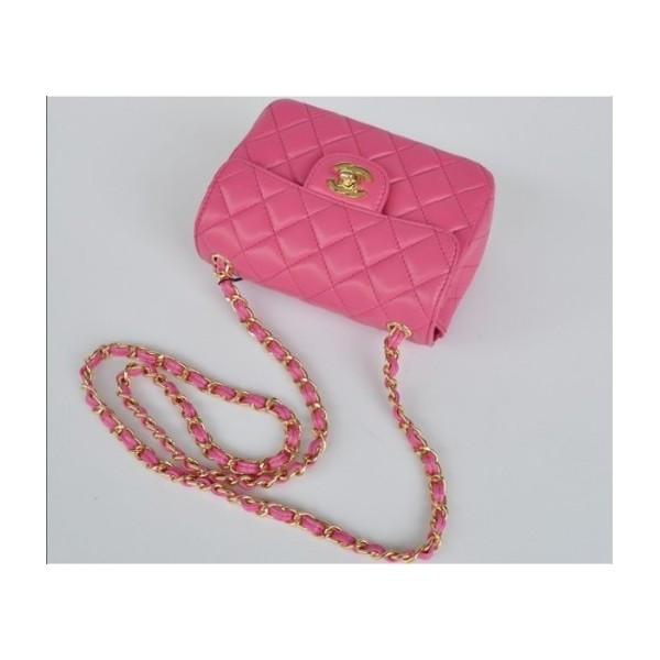 Chanel 2011 Pink Borse Flap Mini Agnello Con Hardware Oro