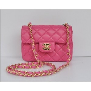 Chanel 2011 Pink Borse Flap Mini Agnello Con Hardware Oro