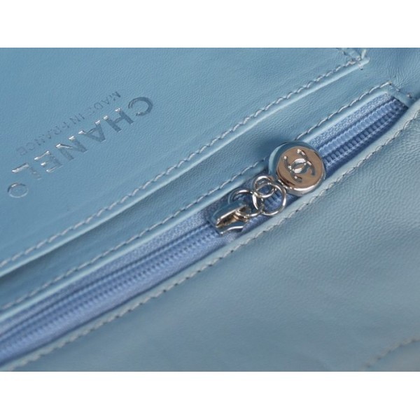 Chanel 2012 Borse In Light Blu Flap Mini Pelle Di Agnello Con Sh