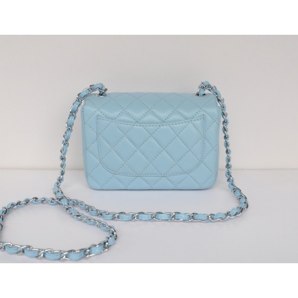 Chanel 2012 Borse In Light Blu Flap Mini Pelle Di Agnello Con Sh