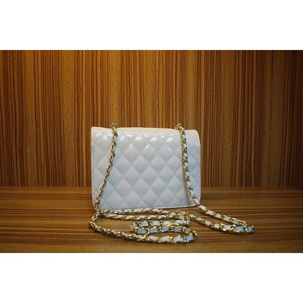 Chanel 2012 Flap Borse In Vernice Con Ghw Mini White