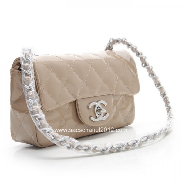 Chanel 2012 Luce Albicocca Patent Flap Borse In Pelle Con Shw Mi