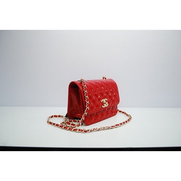 Chanel 2012 Rosso Patent Flap Borse In Pelle Con Ghw Mini