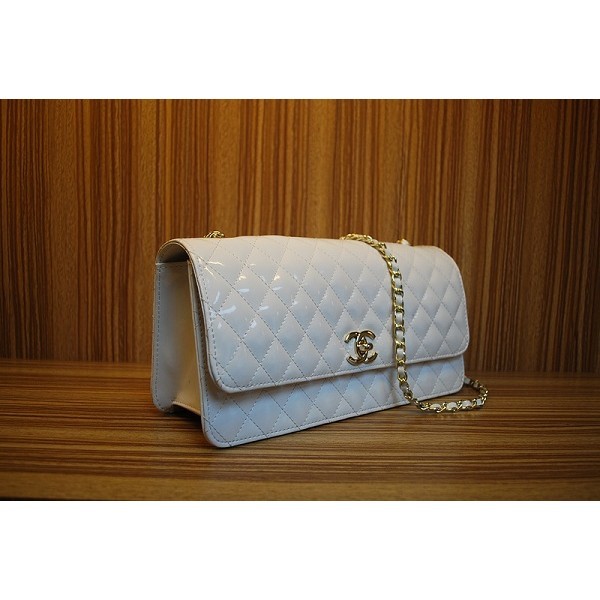 Chanel 2012 White Nuovo Patent Flap Borse In Pelle Con Ghw