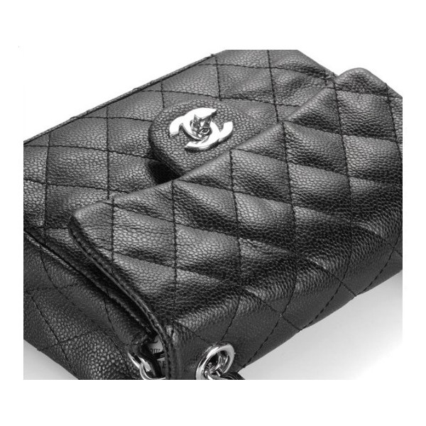 Chanel Caviar Flap Bag In Pelle Con Black Mini Ecs