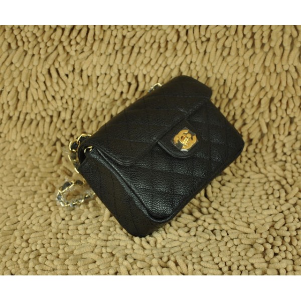 Chanel Classic Flap Borse In Pelle Caviale Mini Con Gold Hw