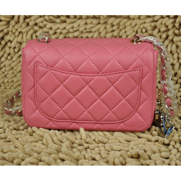 Chanel Flap Bag Agnello Mini Rosa A Forma Di Cuore Charm