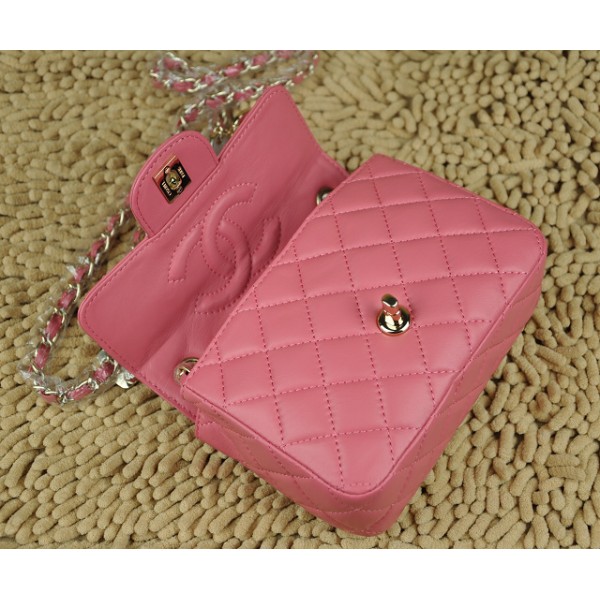 Chanel Flap Bag Agnello Mini Rosa A Forma Di Cuore Charm